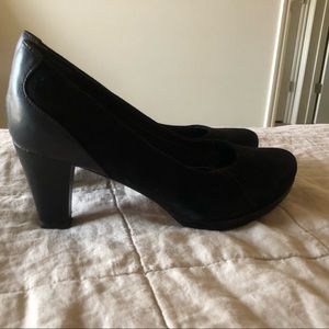 Clark’s Black suede heels